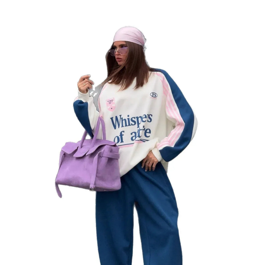 Women's Colour-Block Sweatshirt & Trousers Set