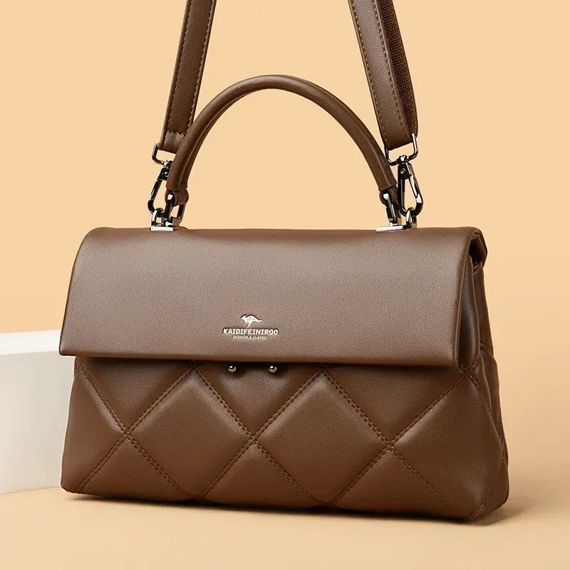 Women's Soft PU Crossbody Bag with Multiple Pockets