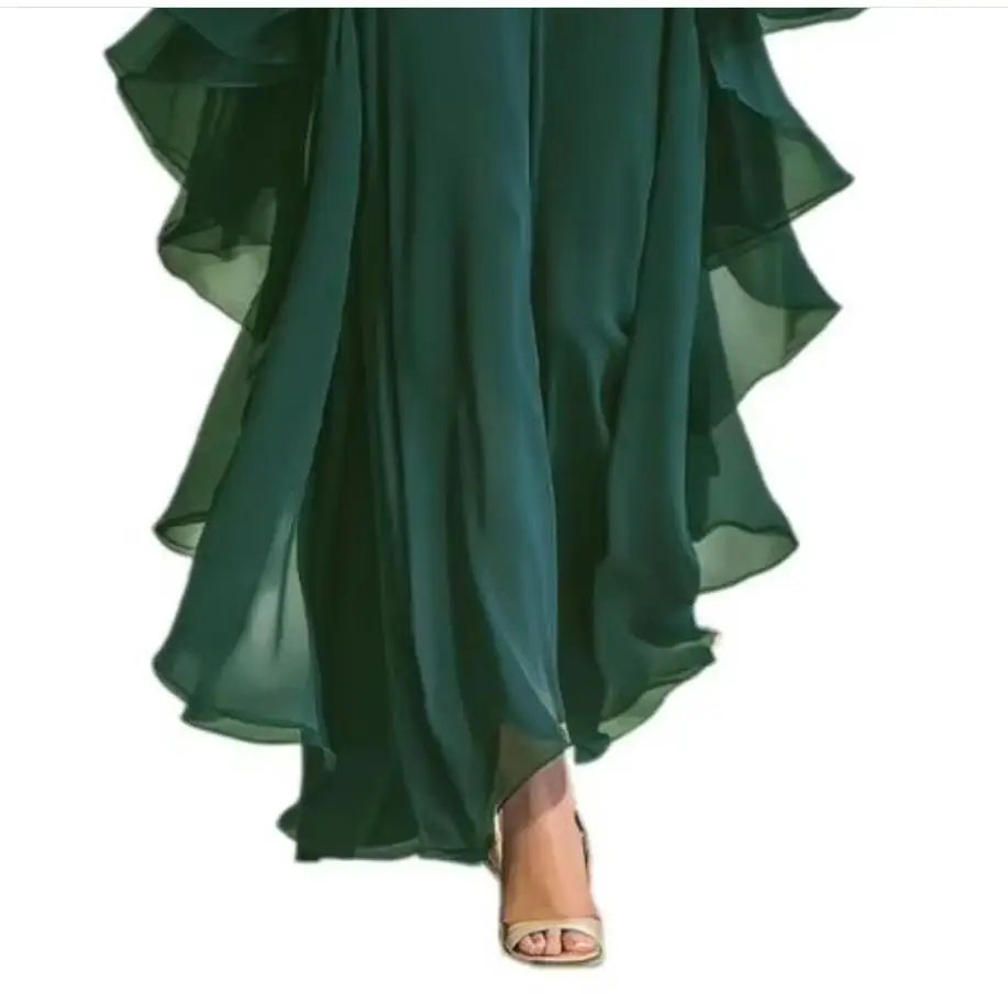 Slegant Suits 2pcs Sets Ruffle Bell Sleeve Shirt and High Waisted Wide Leg Pants Two Pieces LADYLYS