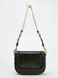 Magnetic buckle flip cover and decorative snake print crossbody bag LADYLYS