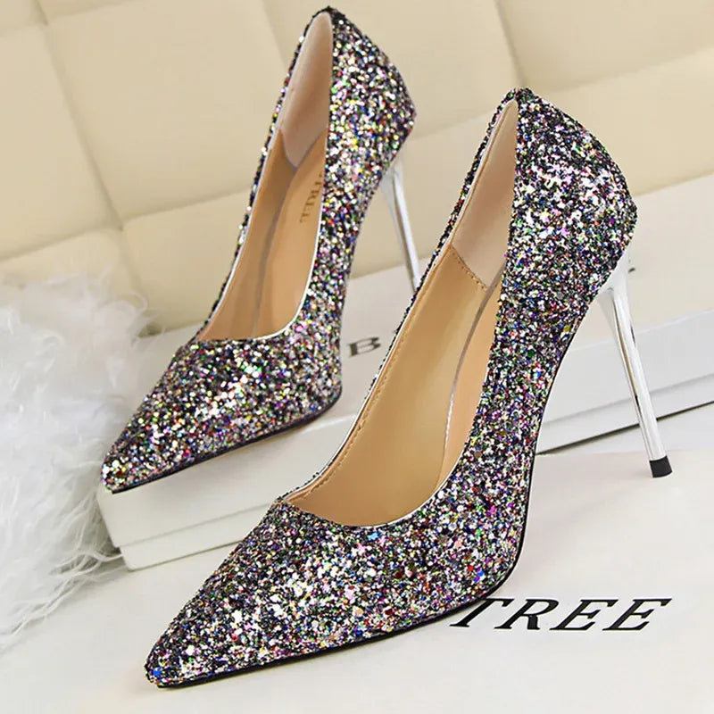 Women's Sparkling Pointed-Toe Pumps – 7 cm & 9.5 cm Heels