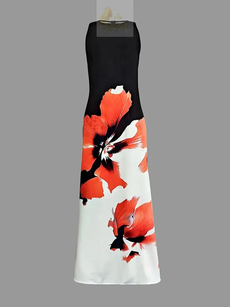 Flower Print Dress Women's Evening Dresses Elegant Sexy LADYLYS