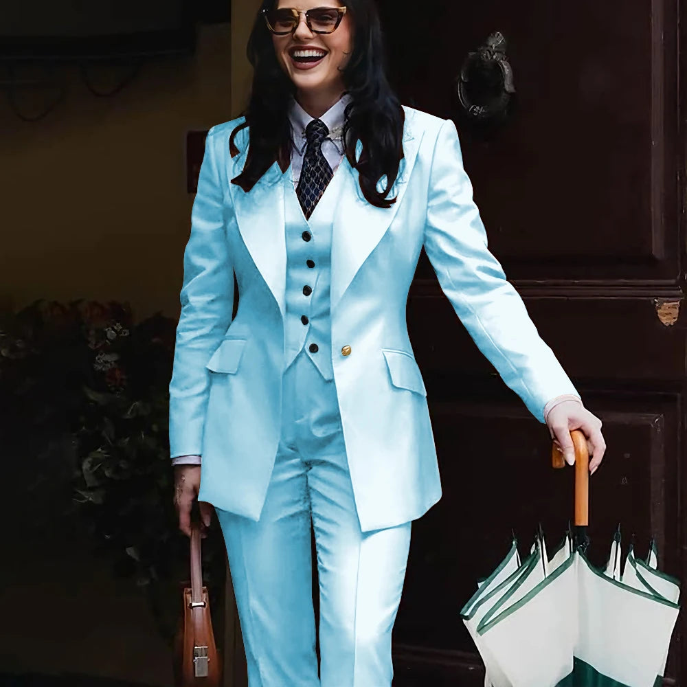 Women's Jacket Pant Sets 3Piece Suit Single Button Professional Outerwears LADYLYS