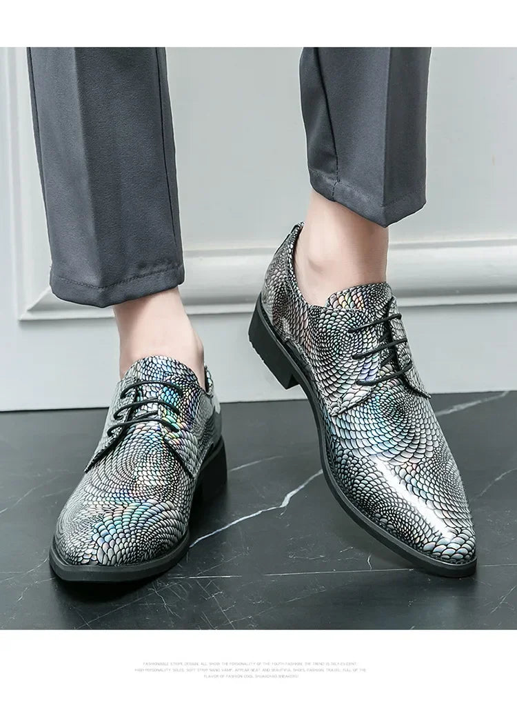 Casual Men's Leather Shoes Plus Size New Model Pointed Trendy Style LADYLYS