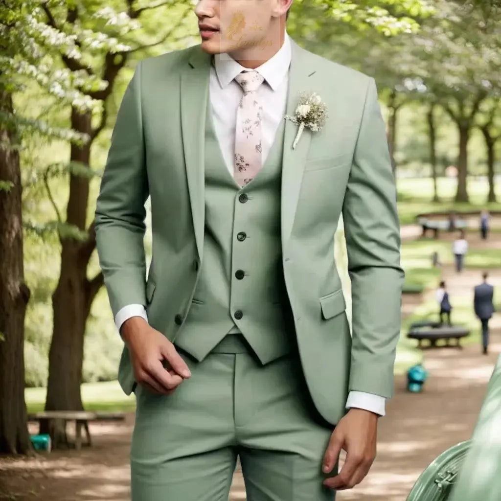 Men's Suits Regular Fit 3 Piece Elegant Tuxedos Set LADYLYS