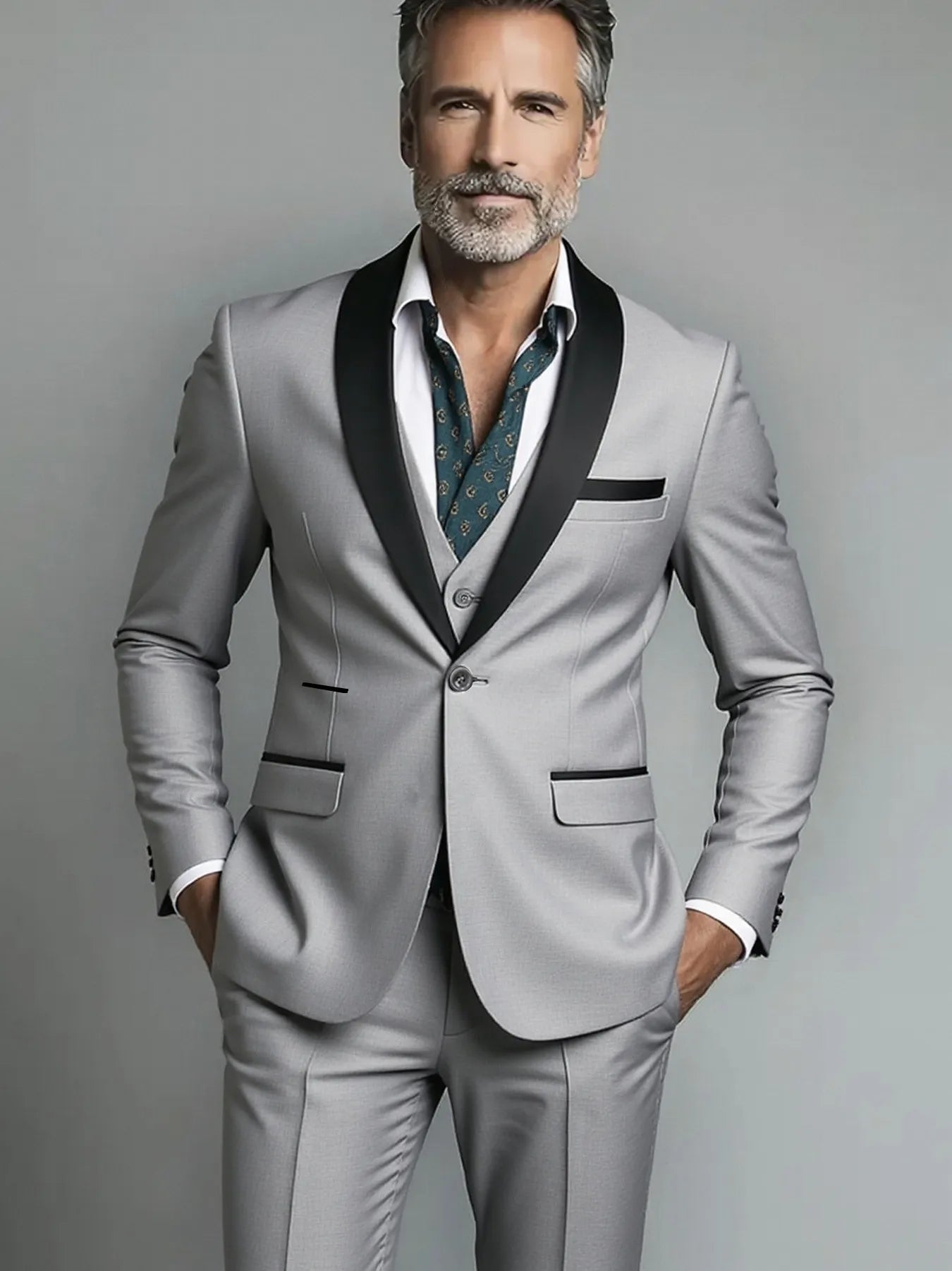 Men's Slim Fit 3-Piece Business Suit – Jacket, Vest & Trousers | Smart Casual