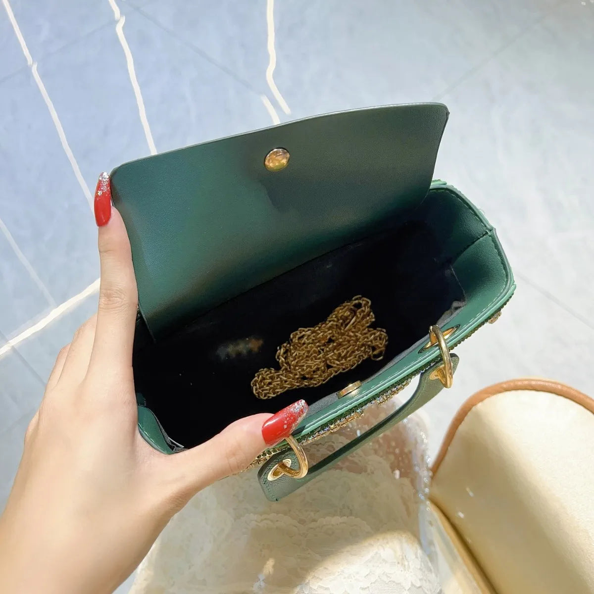 Luxury Women Shoulder Crossbody Evening Handbag Diamond Decoration Long Chain Bag LADYLYS