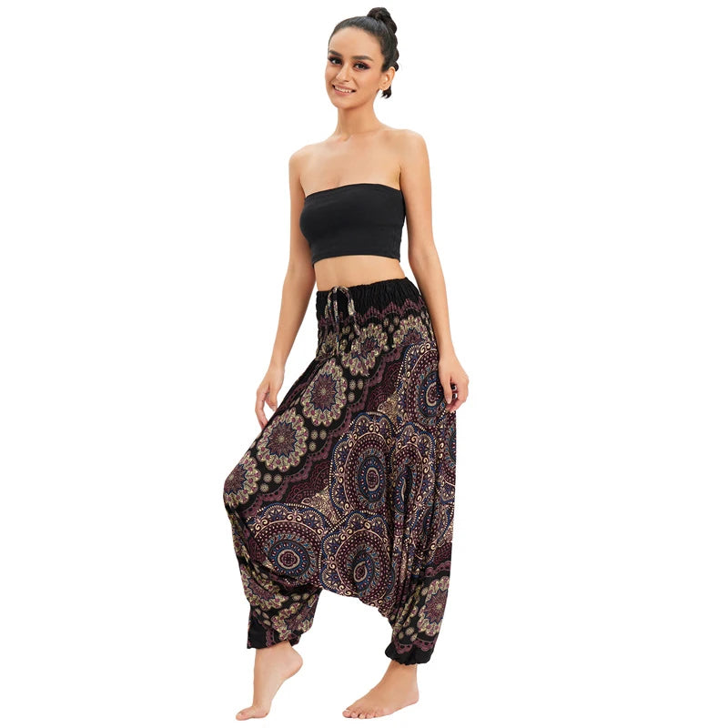 Bohemian Women Pantalones Rayon Harem Baggy Boho Yoga Beach Wear LADYLYS