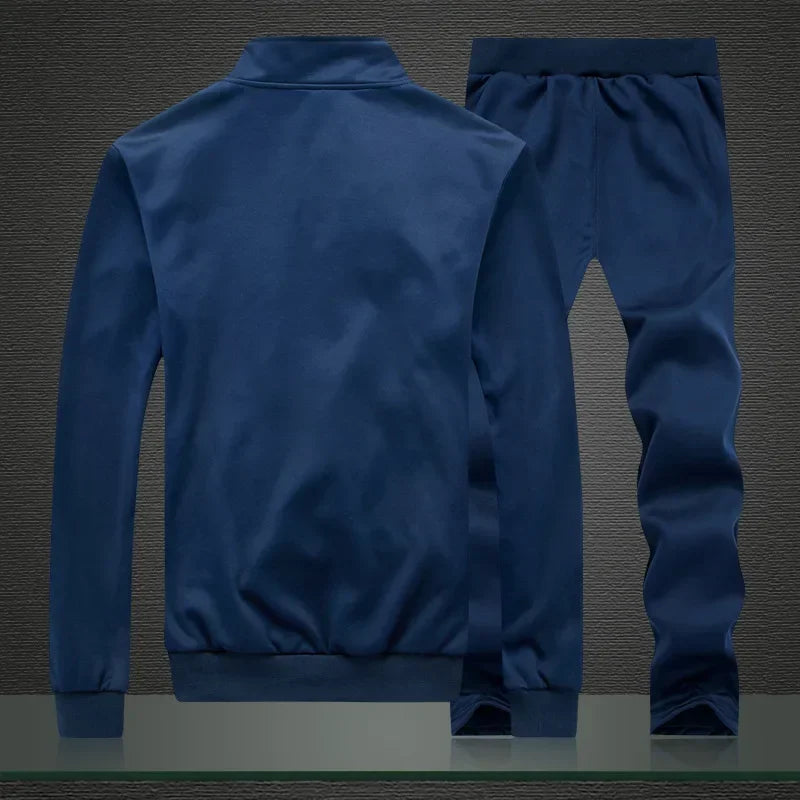 Men's Fleece Tracksuit Set – Zip Sweatshirt & Jogger Pants