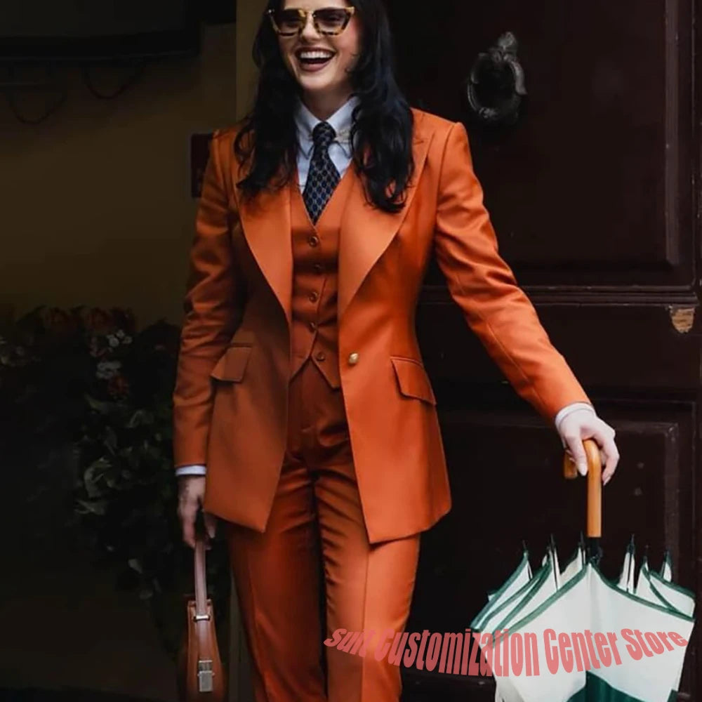 Women's Jacket Pant Sets 3Piece Suit Single Button Professional Outerwears LADYLYS