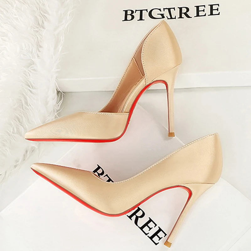 Women's Pointed Toe Stiletto Pumps – Hollow Slingback Heels, Party & Wedding