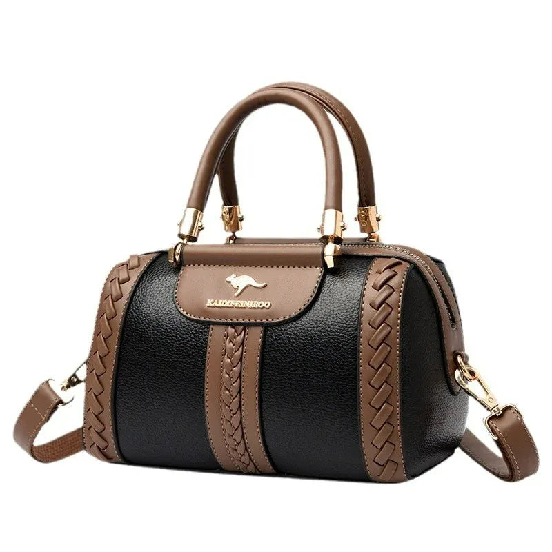 Compact PU Patchwork Crossbody Satchel Bag