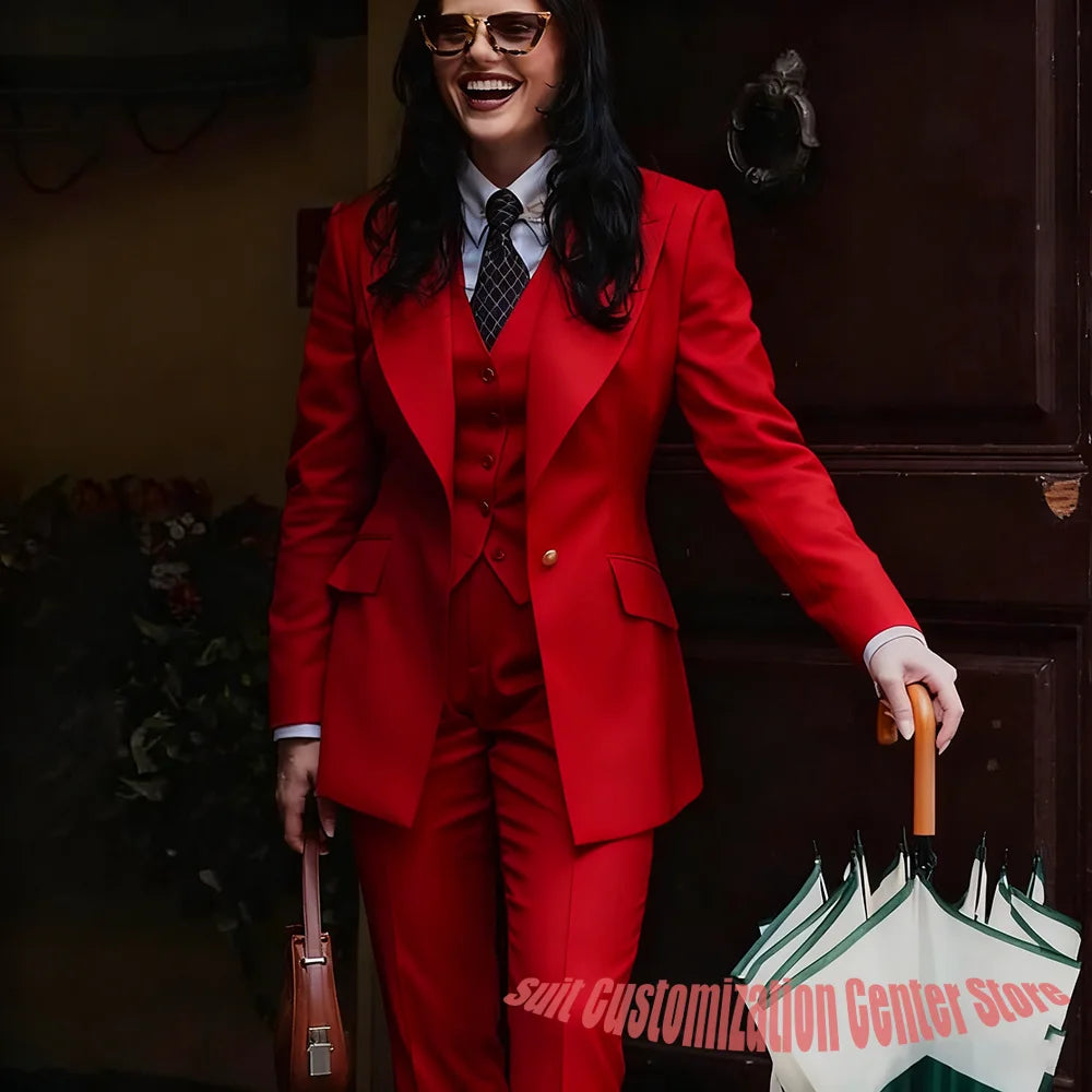 Women's Jacket Pant Sets 3Piece Suit Single Button Professional Outerwears LADYLYS
