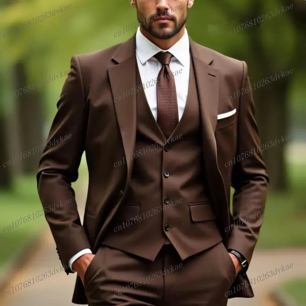Business Male Tuxedos 3 Piece Set Jacket Vest Pants LADYLYS