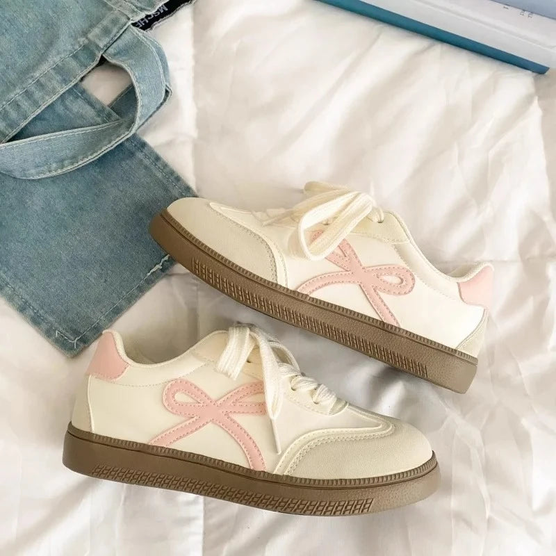 Women's Thick-Soled Retro Casual Sneakers – Patchwork PU Training & Sports Shoes