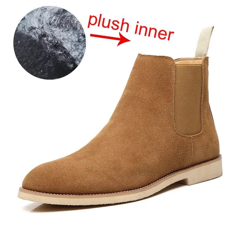 Men's Suede Chelsea Boots with Pointed Toe