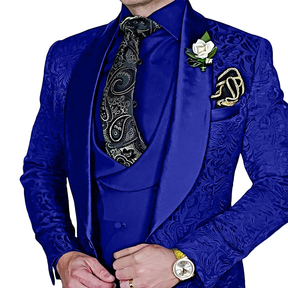 Elegant, high-quality 3-piece Jacquard suit set for men LADYLYS