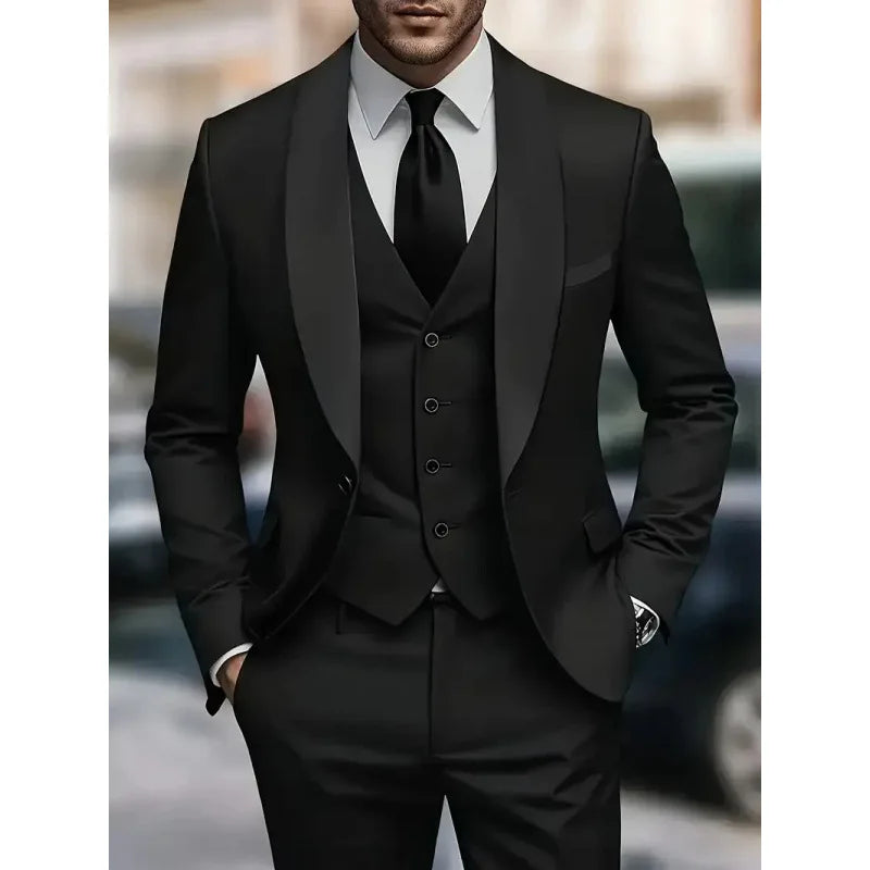 Men's Three-Piece Suit Wedding Groomsmen Formal Wear LADYLYS