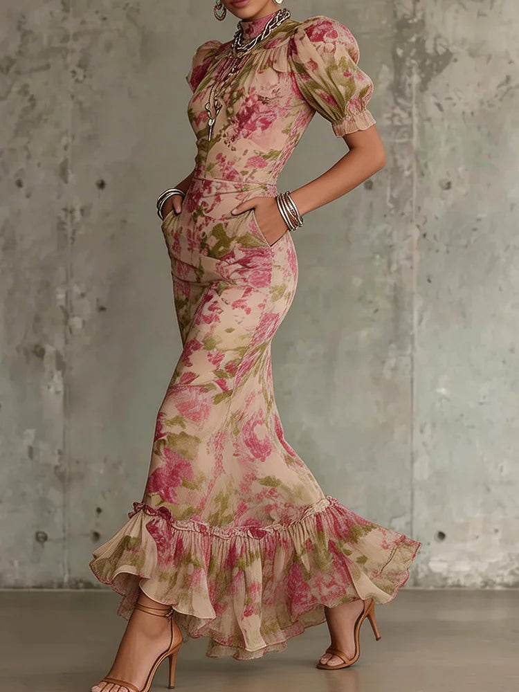 Maxi Dresses Elegant Fashion Sexy Bodycon Floral Long LADYLYS