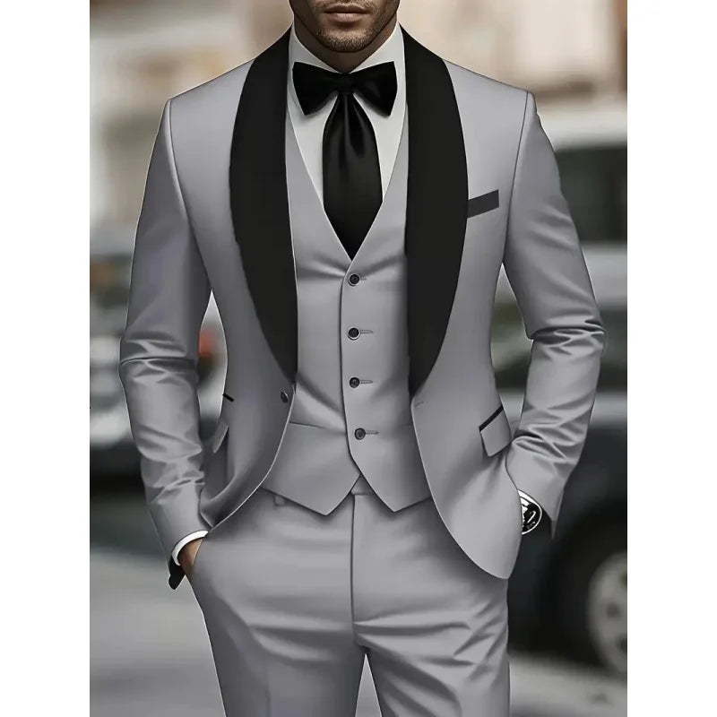 Men's Three-Piece Suit Wedding Groomsmen Formal Wear LADYLYS