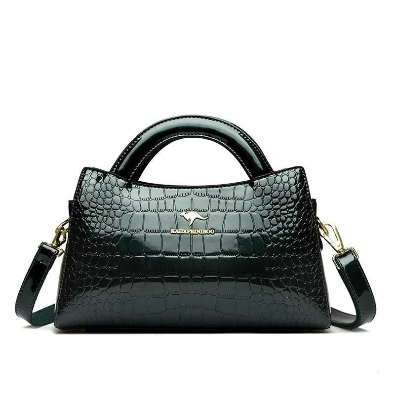 Women's Alligator-Effect PU Crossbody Bag