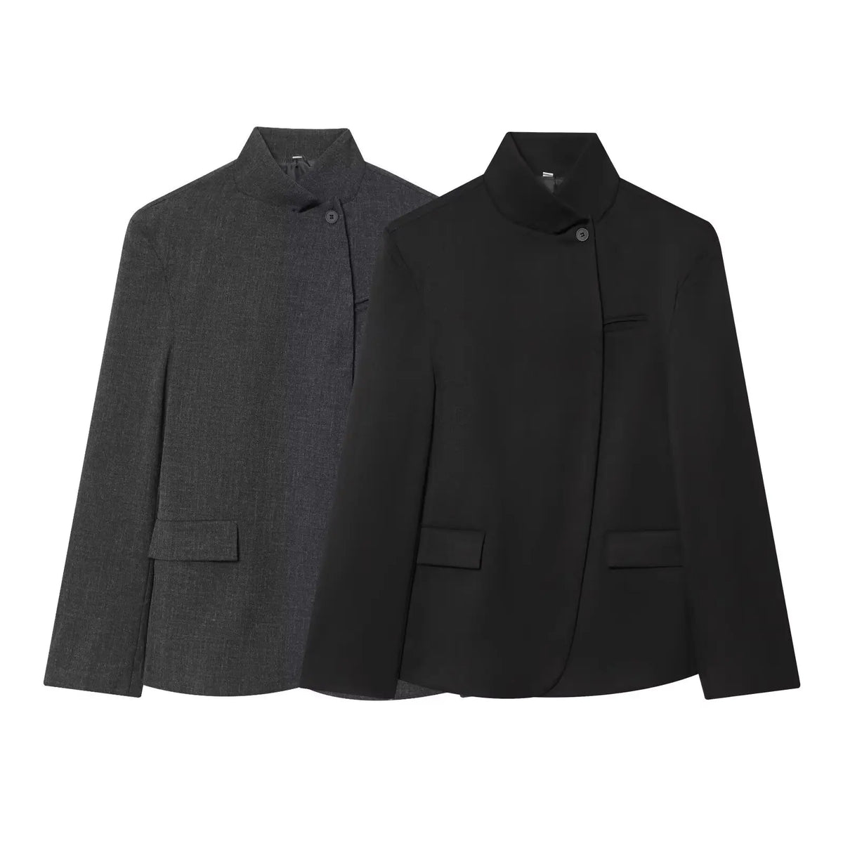 Women's Single-Button Stand Collar Blazer