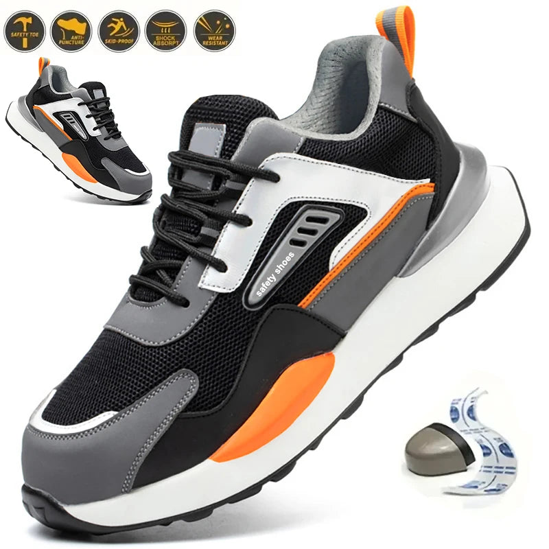 Men's Steel Toe Safety Work Boots – Anti-Smash Anti-Puncture High-Top Breathable Sneakers