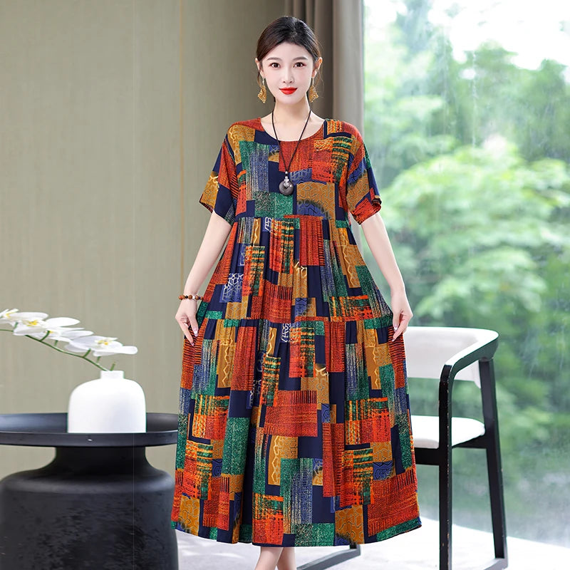 Summer Dresses Cotton Vintage Casual Print LADYLYS