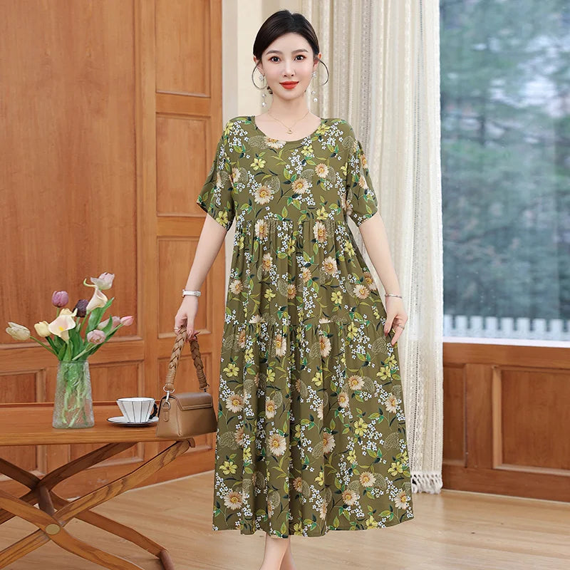 Summer Dresses Cotton Vintage Casual Print LADYLYS