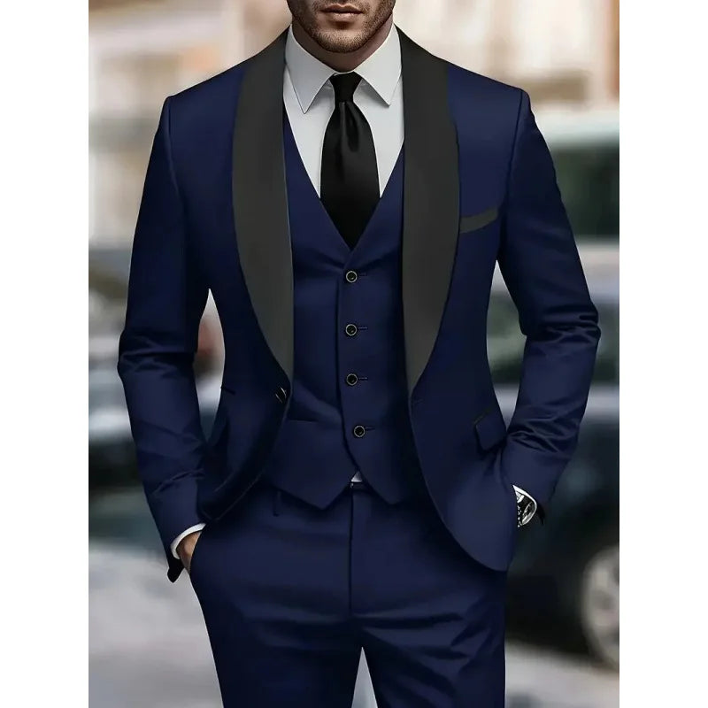 Men's Three-Piece Suit Wedding Groomsmen Formal Wear LADYLYS