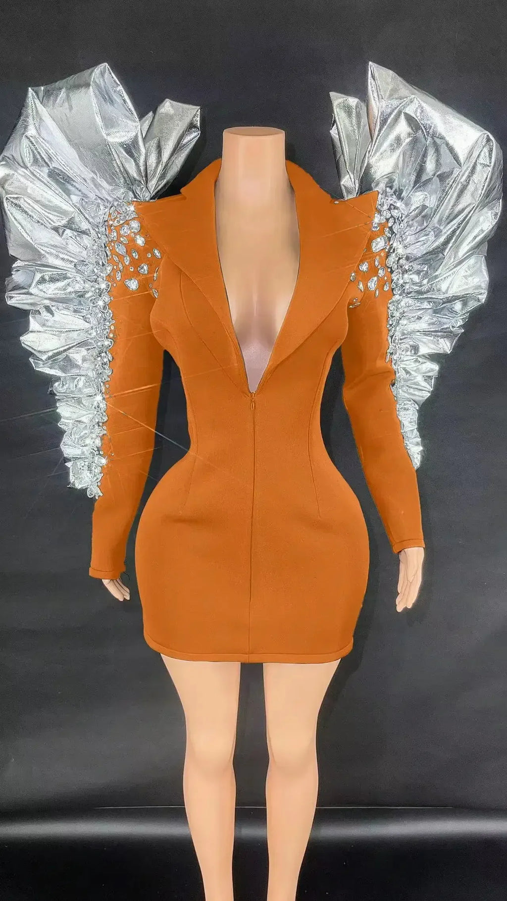 Women's Rhinestone Fringe Blazer-Style Mini Dress