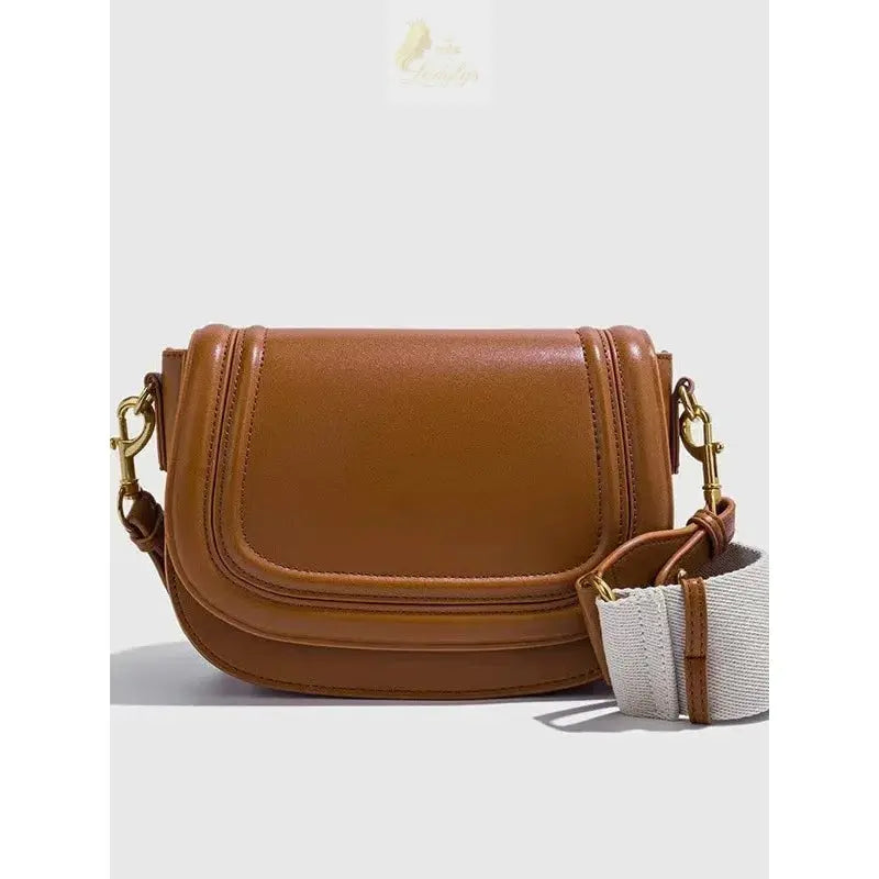 Crossbody Saddlebag with Wide Shoulder Strap Underarm Bag Street Trend PU LADYLYS