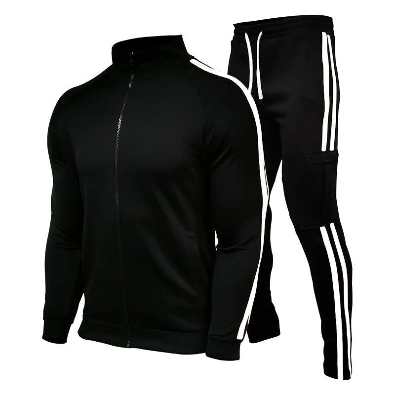 Men's Outdoor Zip-Up 2-Piece Sportswear Set – Stand Collar | Running & Leisure