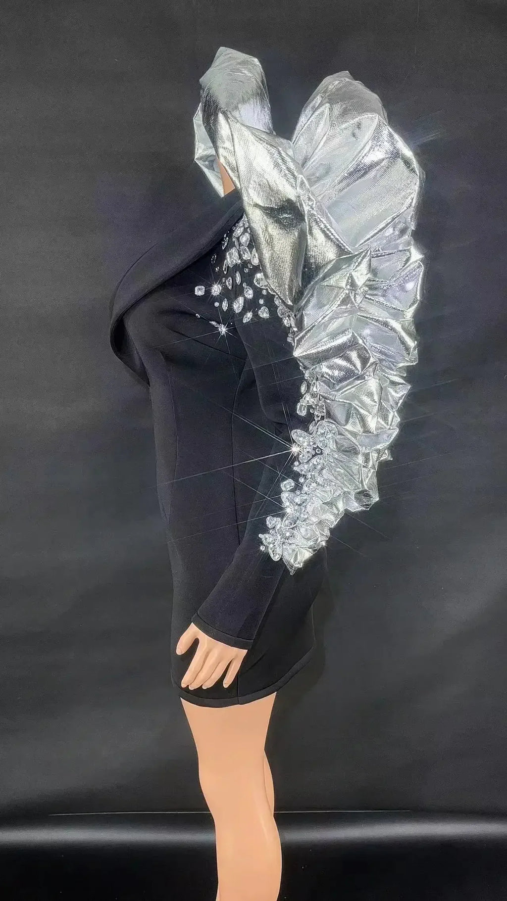 Women's Rhinestone Fringe Blazer-Style Mini Dress