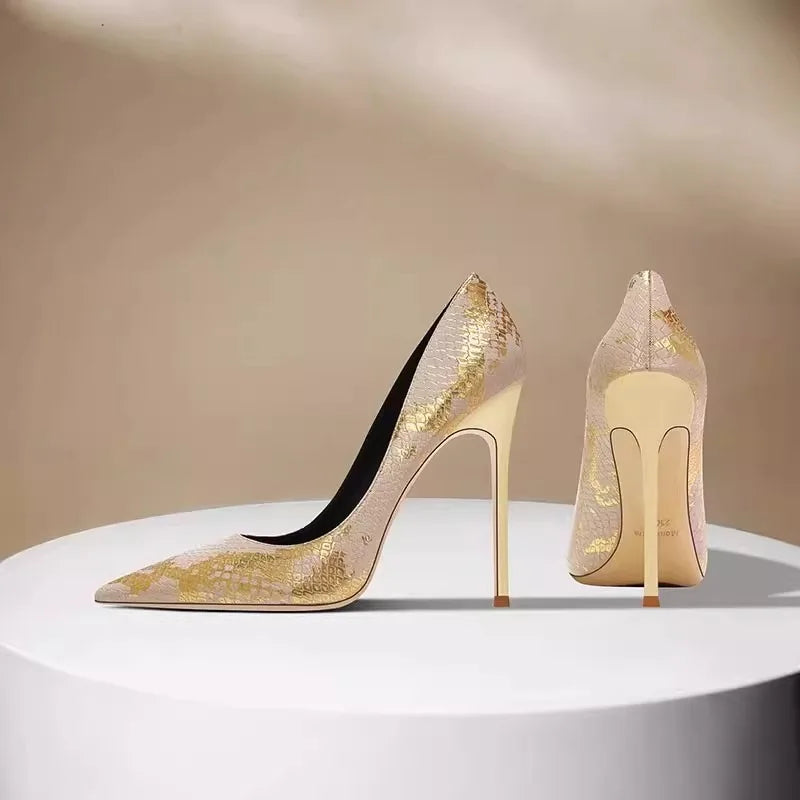 Women Shoes 6-10cm Snake Pattern Fashion Pointed Toe LADYLYS