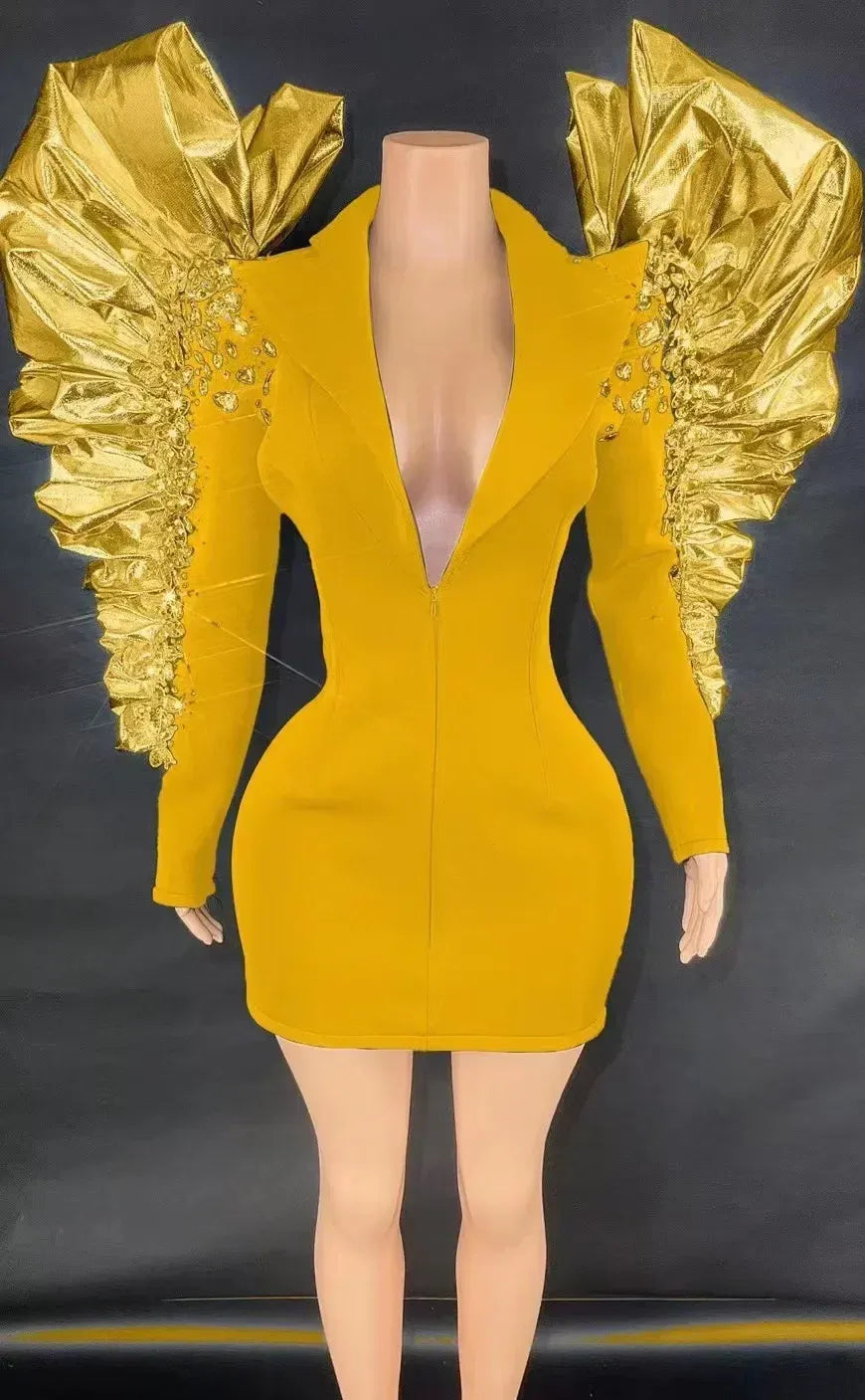 Women's Rhinestone Fringe Blazer-Style Mini Dress