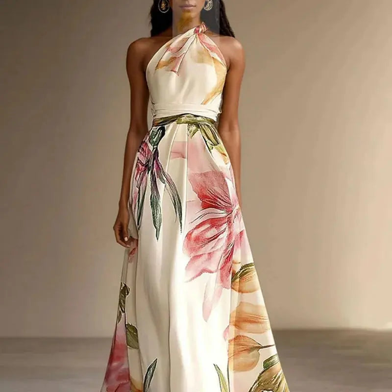 Vestido Sexy Bohemian Beach Holiday Dress Woman Elegant Floral Prin LADYLYS