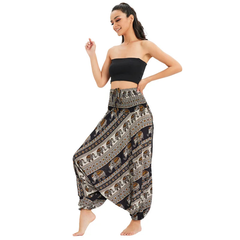 Bohemian Women Pantalones Rayon Harem Baggy Boho Yoga Beach Wear LADYLYS