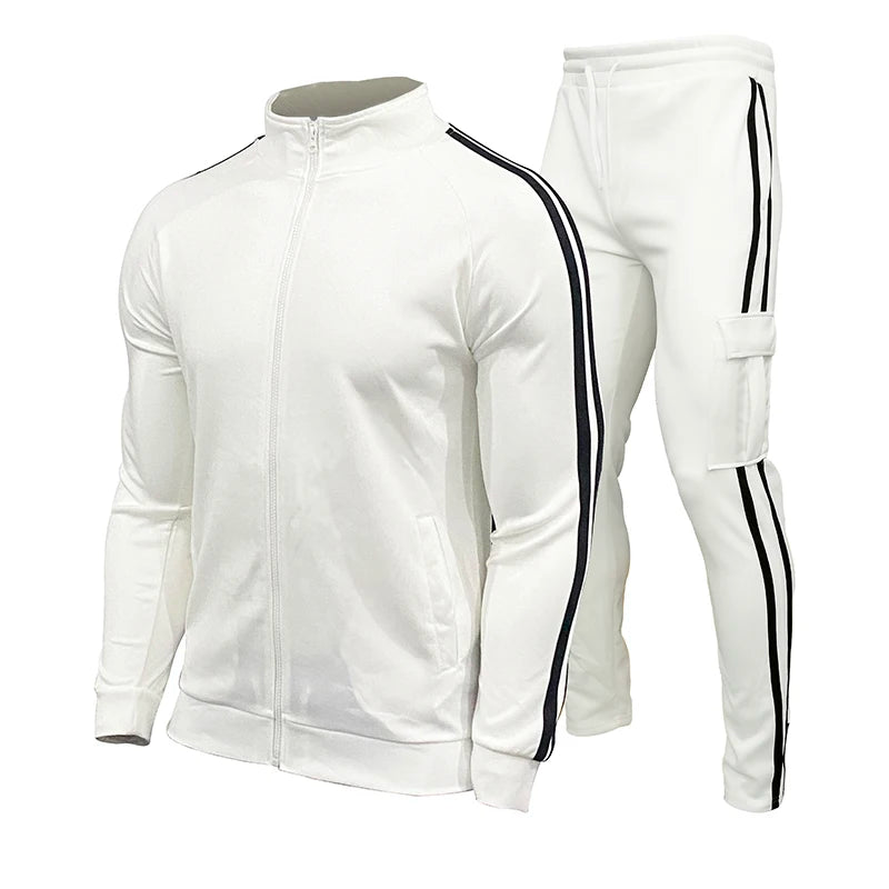 Men's Outdoor Zip-Up 2-Piece Sportswear Set – Stand Collar | Running & Leisure