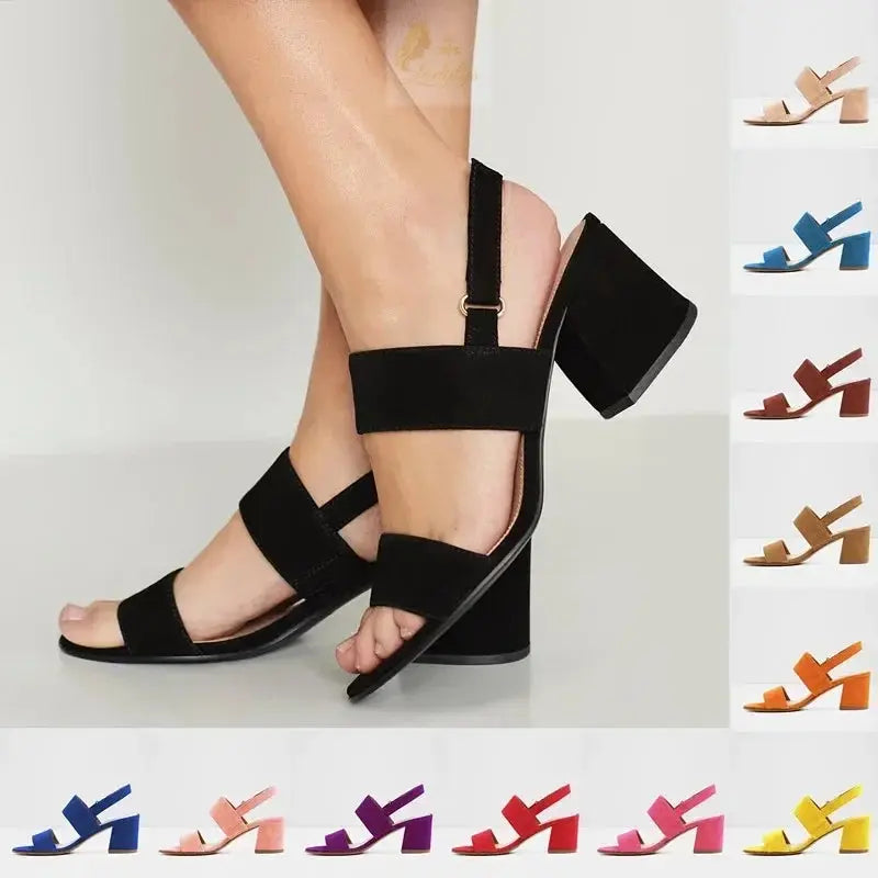 Summer Women's Fashion Sexy Open Toe Thick Heel Sandals High-heeled LADYLYS
