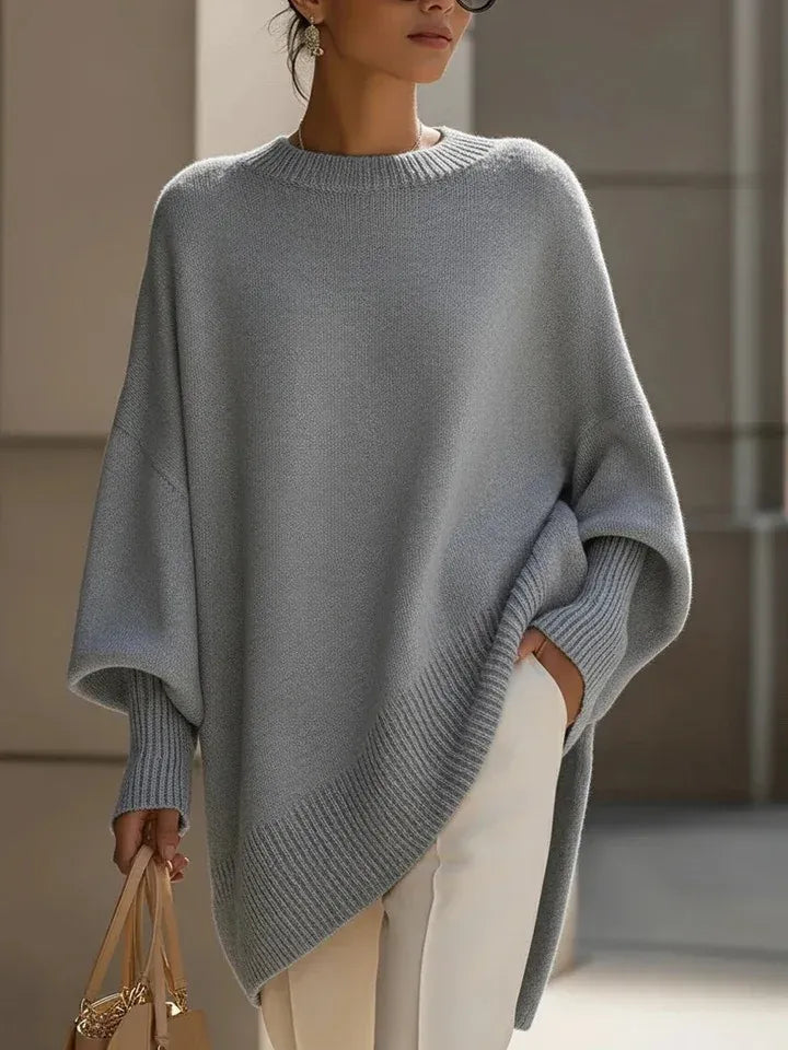 Women's Relaxed-Fit Crew Neck Knitted Sweater