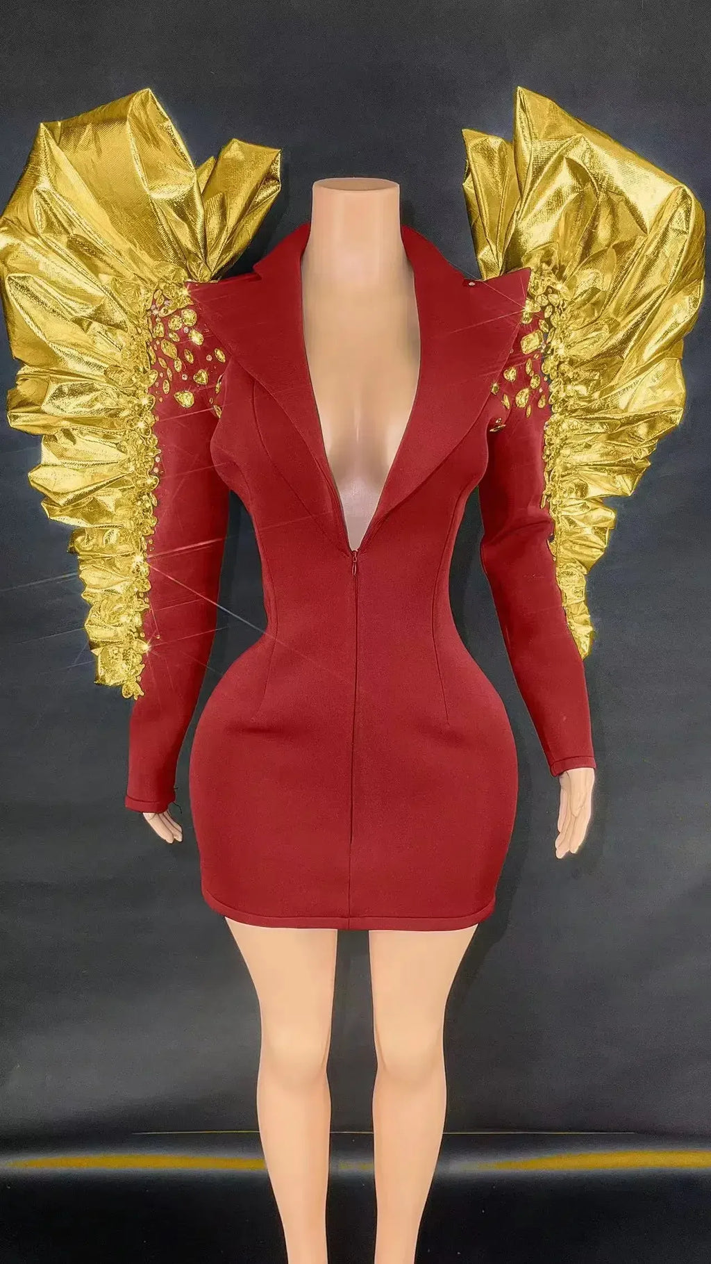 Women's Rhinestone Fringe Blazer-Style Mini Dress