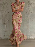 Maxi Dresses Elegant Fashion Sexy Bodycon Floral Long LADYLYS