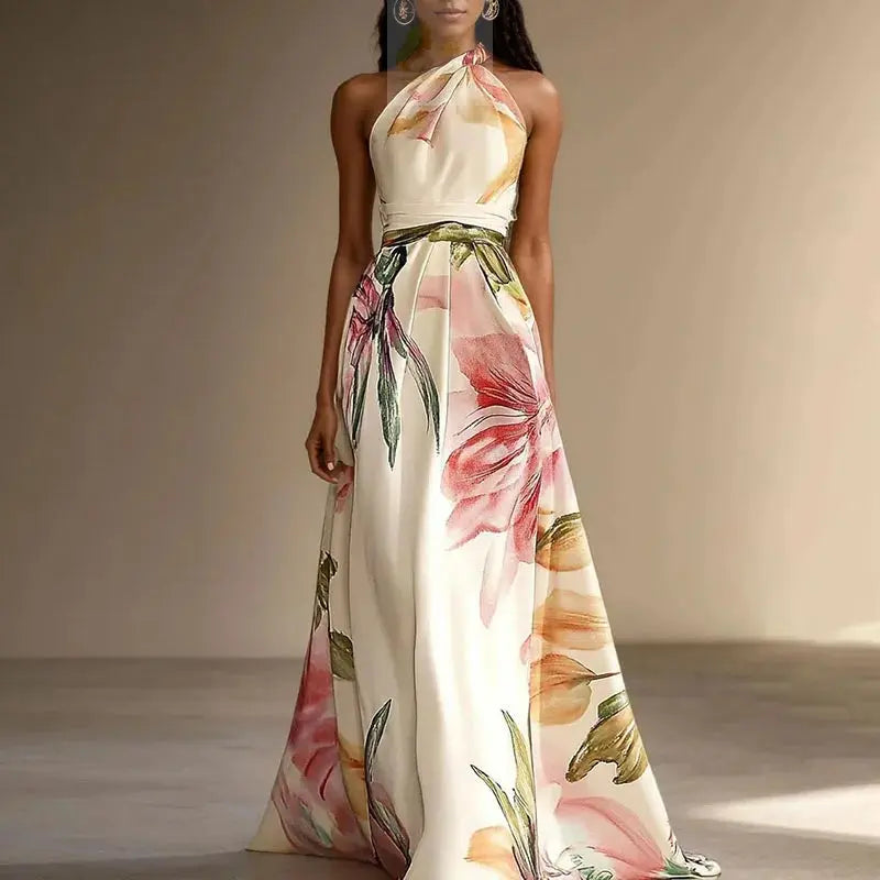 Vestido Sexy Bohemian Beach Holiday Dress Woman Elegant Floral Prin LADYLYS