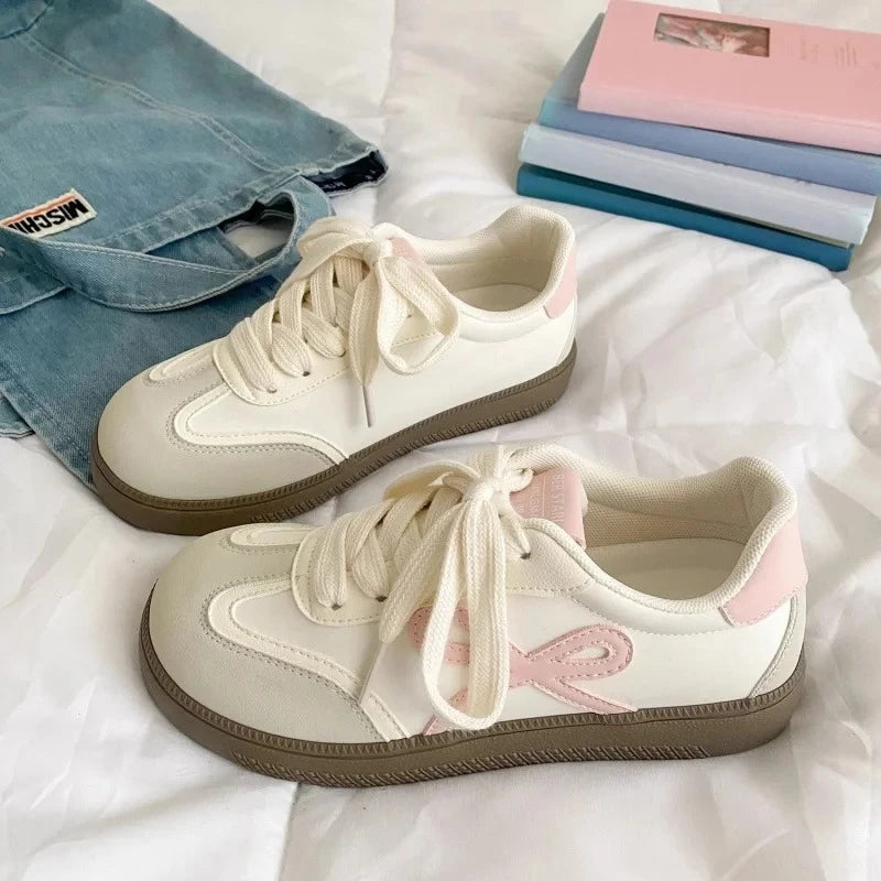 Women's Thick-Soled Retro Casual Sneakers – Patchwork PU Training & Sports Shoes