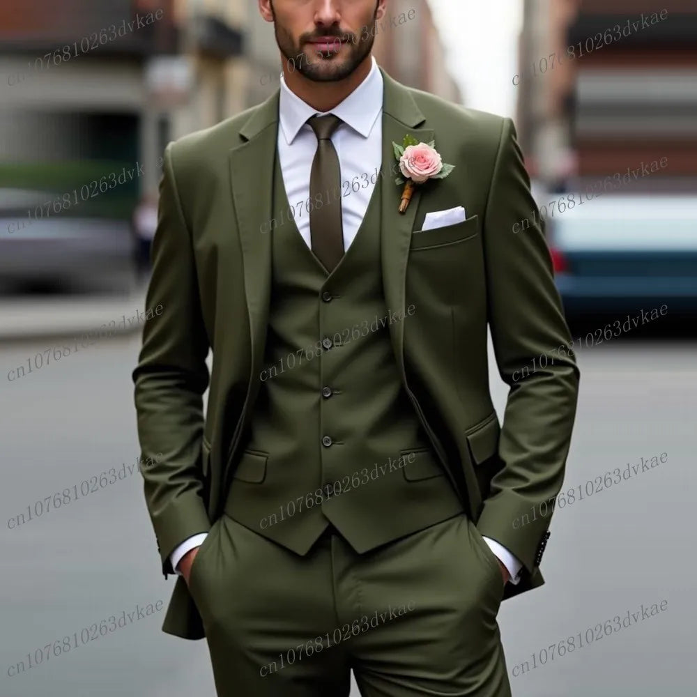 Business Male Tuxedos 3 Piece Set Jacket Vest Pants LADYLYS