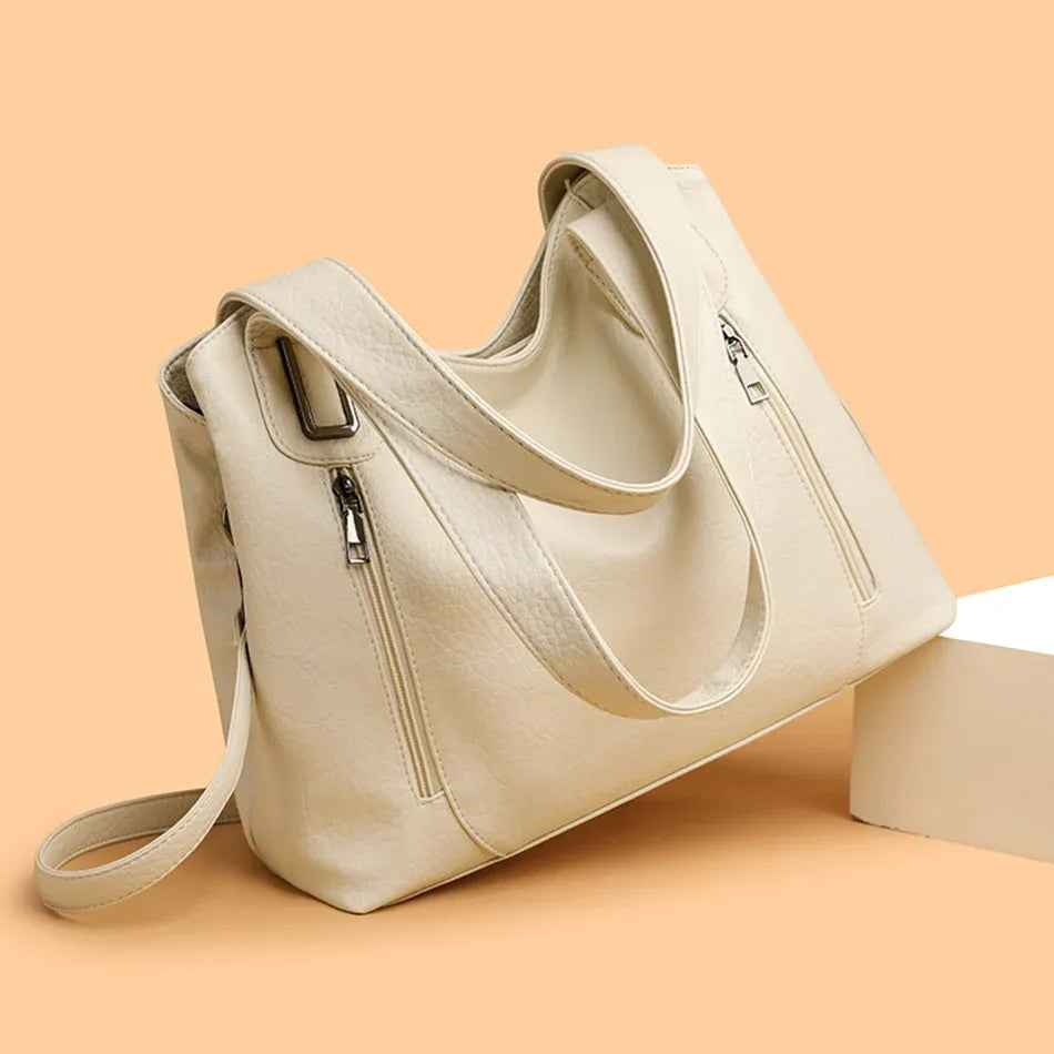 Women's Soft PU Tote Bag with Shoulder Strap