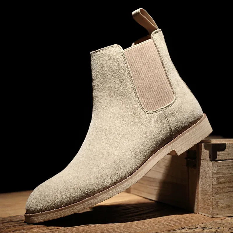 Men's Suede Chelsea Boots with Pointed Toe