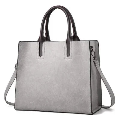 Women's PU Leather Tote Bag – Large Capacity Shoulder Bag