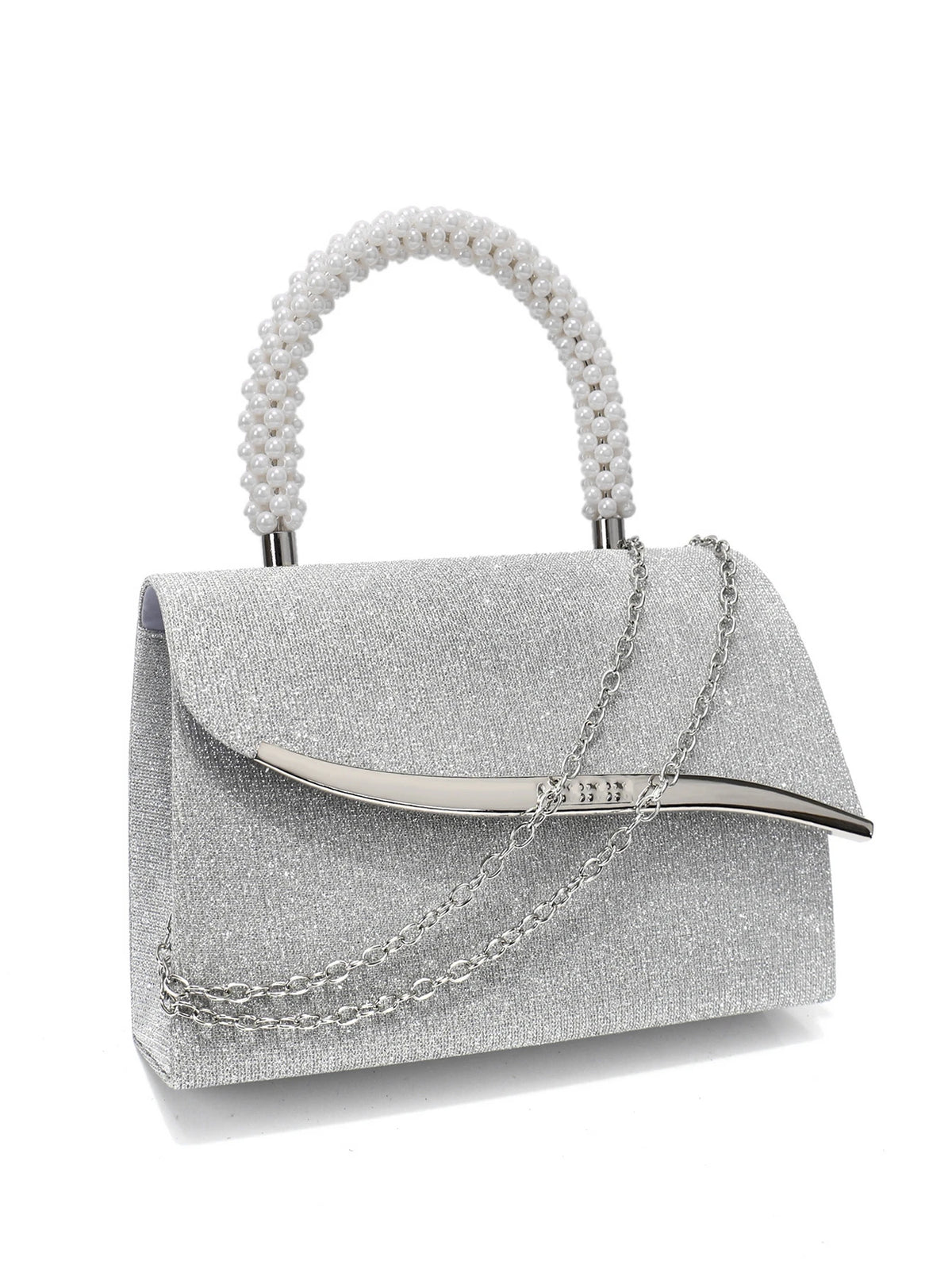 Women's Sequin Pearl Bucket Evening Bag